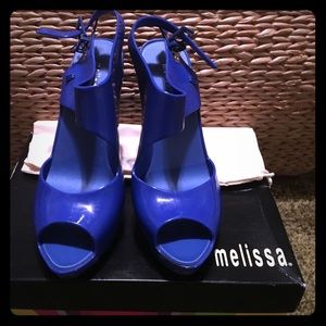 Melissa Royal Blue Rubber Heels